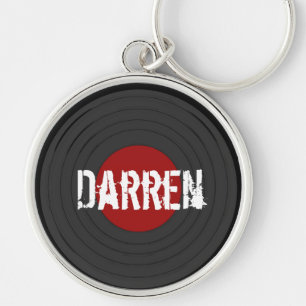 Rock N Roll Vinyl Record Personalised Key Ring