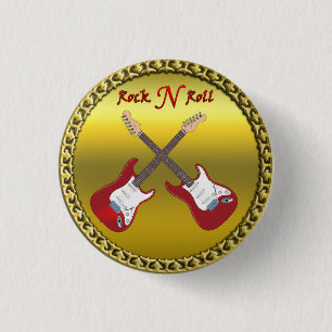 Rock N roll with electric guitars 3 Cm Round Badge