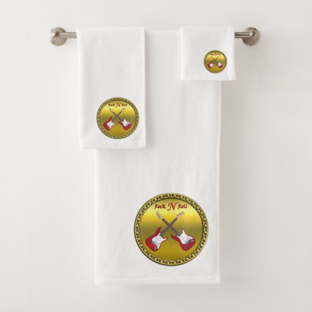 Rock N roll with electric guitars Bath Towel Set (Insitu)