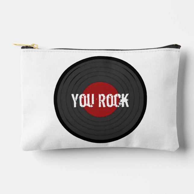 Rock N Roll YOU ROCK Round Record Accessory Pouch (Front)
