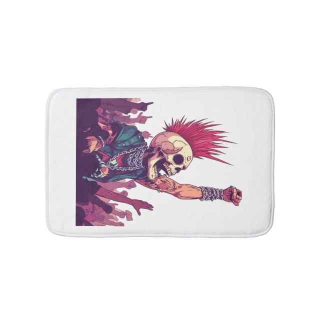 Rock N� Skull � Funny Punk Skeleton Concert Bath Mat (Front)