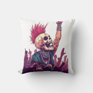 Rock N� Skull � Funny Punk Skeleton Concert Cushion
