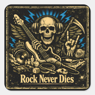 Rock Never Dies – Immortal Rock Spirit Square Sticker