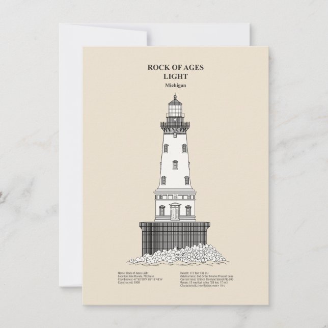 Rock of Ages Lighthouse - Michigan - SBD Card (Front)