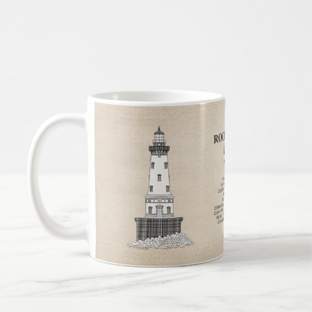 Rock of Ages Lighthouse - Michigan - SBD Coffee Mug (Left)