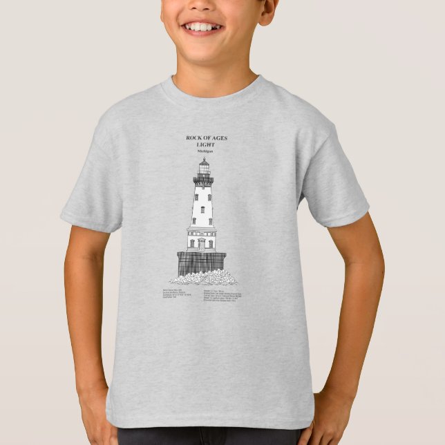 Rock of Ages Lighthouse - Michigan - SBD T-Shirt (Front)