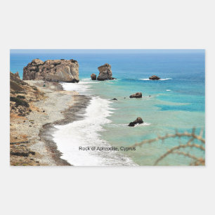 Rock of Aphrordite, Cyprus, Rectangular Sticker