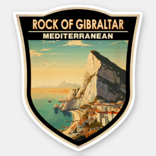 Rock of Gibraltar Travel Art Vintage