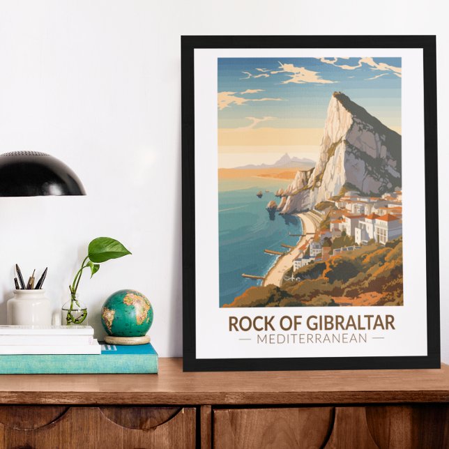 Rock of Gibraltar Travel Art Vintage Poster (Creator Uploaded)