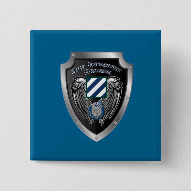 “Rock of the Marne” 3rd Infantry Division 15 Cm Square Badge (Front)