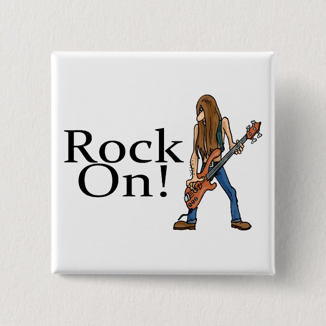 Rock On! 15 Cm Square Badge (Front)