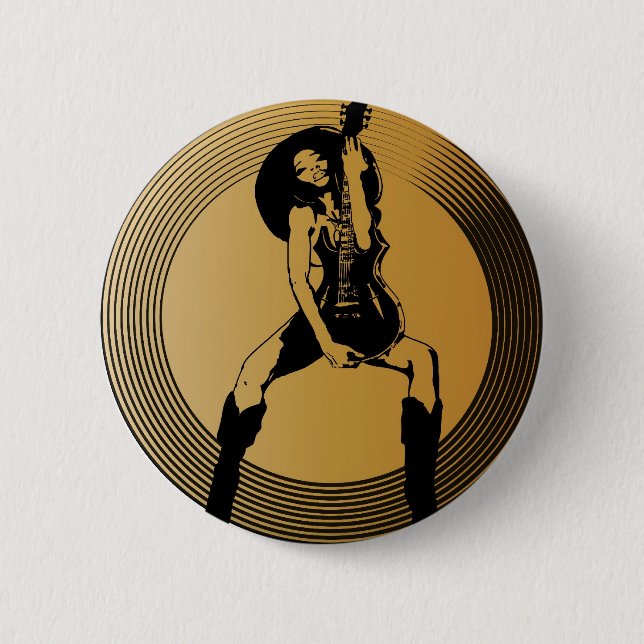 Rock on! 6 cm round badge (Front)