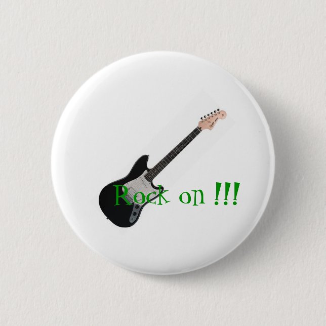 Rock on 6 cm round badge (Front)