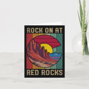 Rock On At Red Rocks Hiking Outdoors Colorado Flag Card