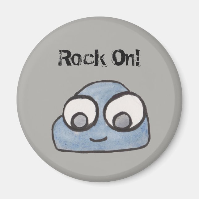 Rock On! Baby Rock Illustration Magnet (Front)