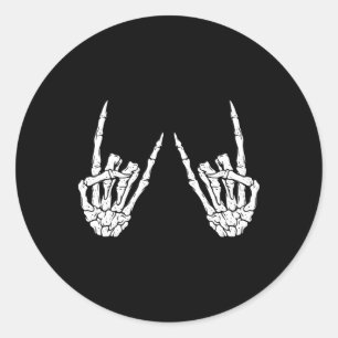 Rock On Band Rock And Roll Halloween Costume Men W Classic Round Sticker