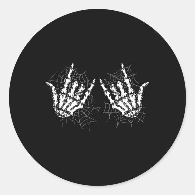 Rock On Band Rock And Roll Men Women Halloween Cos Classic Round Sticker (Front)