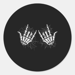 Rock On Band Rock And Roll Men Women Halloween Cos Classic Round Sticker