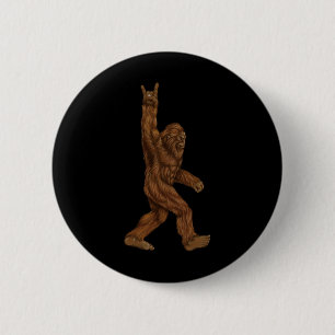 Rock On Bigfoot - Concert Buddy - Hand Drawn Sasqu 6 Cm Round Badge