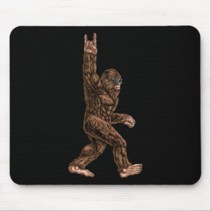 Rock On Bigfoot Sasquatch Loves Rock And Roll Sung Mouse Mat