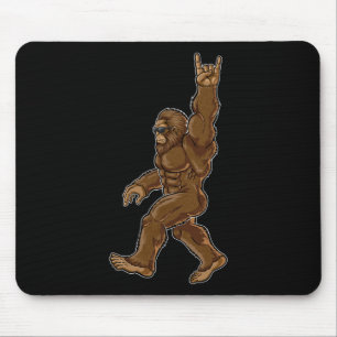 Rock On Bigfoot Sasquatch Loves Rock And Roll Sung Mouse Mat