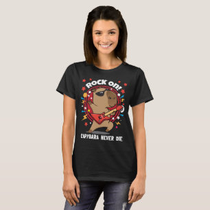 Rock On! Capybara Never Die Guitar Solo T-Shirt