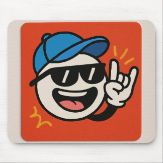 Rock on - Cartoon Sticker😎 Mouse Mat