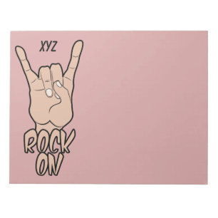 ROCK ON custom colour & monogram notepad