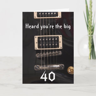 Rock on Dude Over the Hill Black Electric Guitar Card