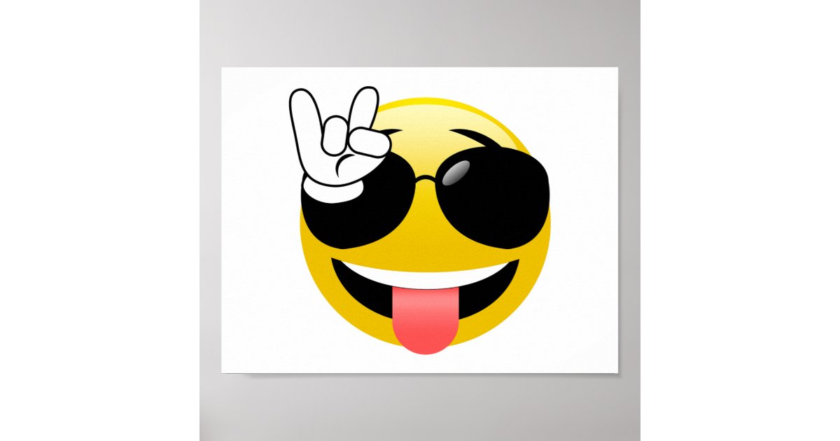 Rock On Emoji Poster Zazzle