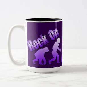 Rock On Evolution Of Rock Purple Logo Mug