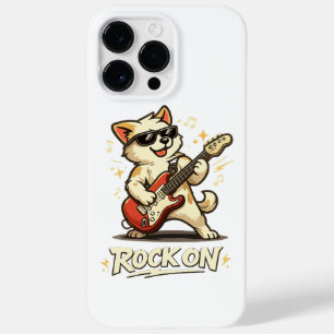 Rock On Guitar Dog Funny Rock Music Case-Mate iPhone 14 Pro Max Case