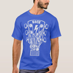 Rock On Guitar Neck Concert Band, Skeleton Rock Ha T-Shirt
