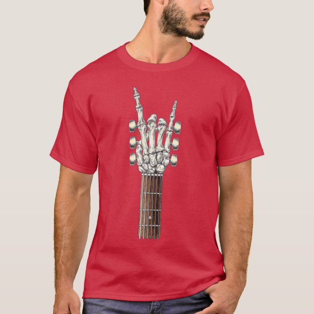 Rock On Guitar Neck With A Sweet Rock Roll family T-Shirt (Front)