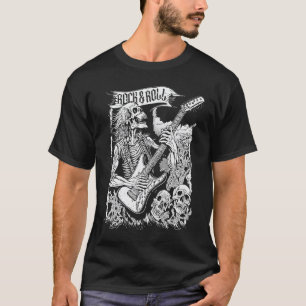 Rock On Guitar Vintage 80s Rock & Roll Skeleton fo T-Shirt