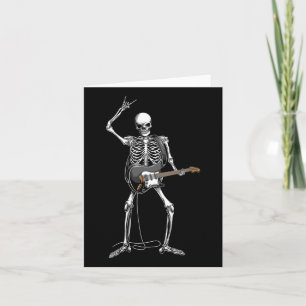 Rock On Halloween Skeleton Guitarist Rock And Roll Card