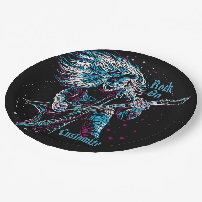 Rock On Heavy Metal Paper Plate (Angled)