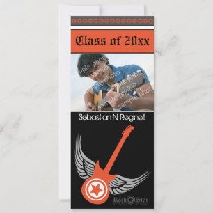 Rock on! Hip Graduation Announcement (orange)