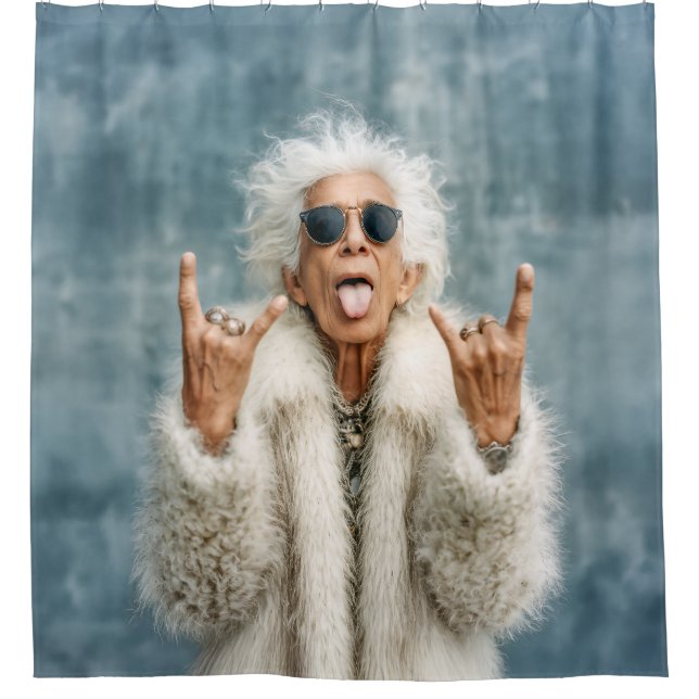 Rock On in Style Shower Curtain (Front)