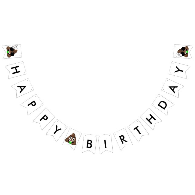 Rock On Poop Emoji Birthday Banner (All)