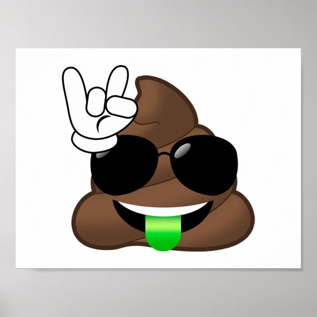 Rock On Poop Emoji Poster (Front)