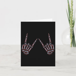 Rock On Rock And Roll Skeleton Hands - For Concert Card