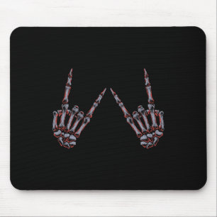 Rock On Rock And Roll Skeleton Hands - For Concert Mouse Mat