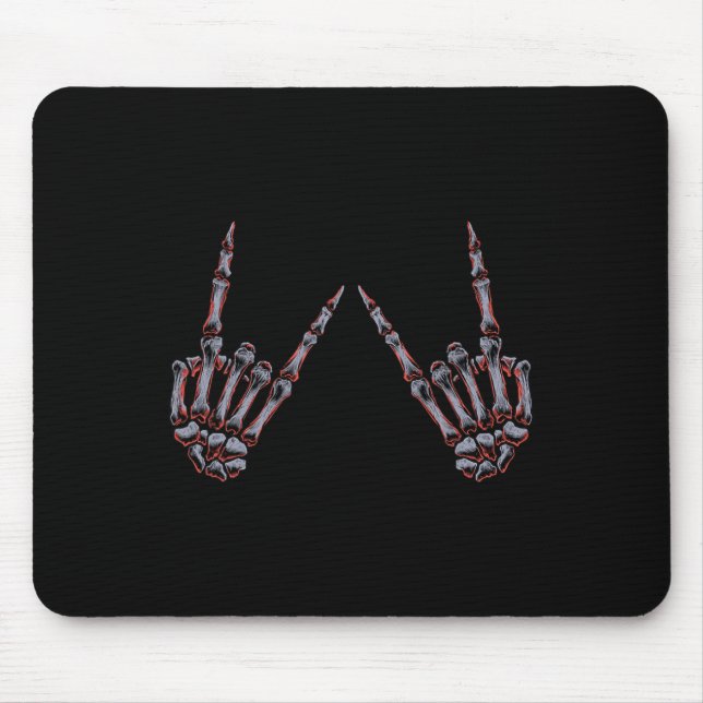Rock On Rock And Roll Skeleton Hands - For Concert Mouse Mat (Front)