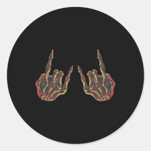 Rock On Rock Star Buddy Concert - Halloween Skelet Classic Round Sticker