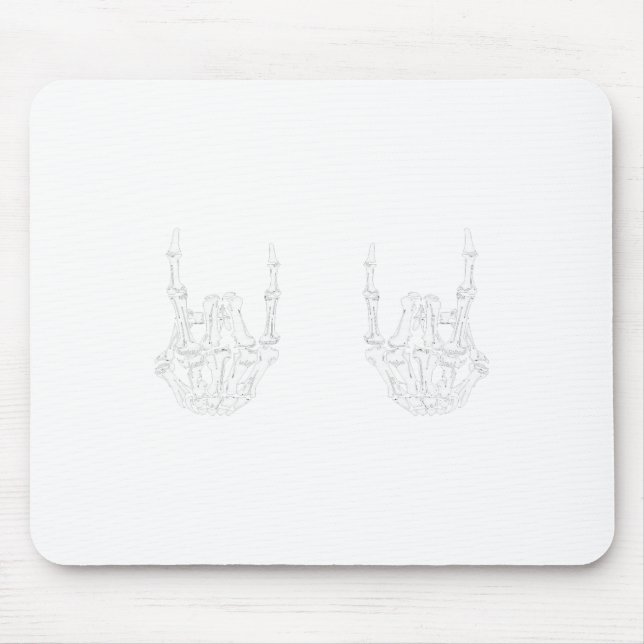 Rock On Rock Star Skeleton Hands Rocker Fun Hallow Mouse Mat (Front)