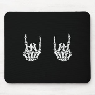 Rock On Rock Star Skeleton Hands Rocker Fun Hallow Mouse Mat