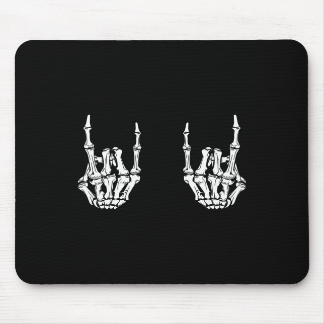 Rock On Rock Star Skeleton Hands Rocker Fun Hallow Mouse Mat (Front)