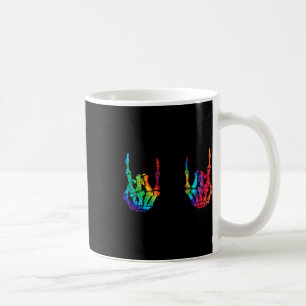 Rock On Rock Star Skeleton Hands Rocker Halloween Coffee Mug