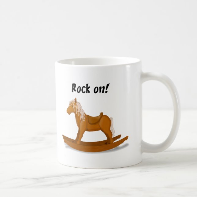 Rock On Rocking Horse Cute Kids Cartoon Art Coffee Mug (Right)